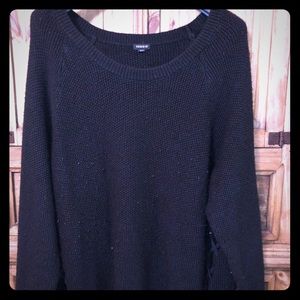 Torrid long tunic sweater. With lace up detail